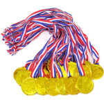 ⁦10pcs Children Plastic Gold Winner Award Medals⁩ - الصورة ⁦3⁩