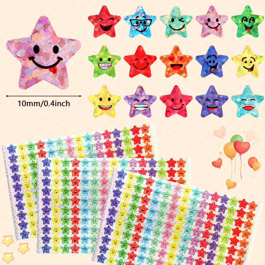 ⁦Glitter Small Star Stickers for Student Reward⁩ - الصورة ⁦2⁩